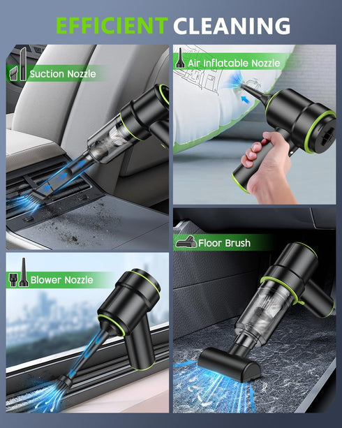 12000PA, 2 1 Multi-Nozzles CODN Handheld Car Vacuum Portable Cordless in Handheld Vacuum Cleaner and Air Duster