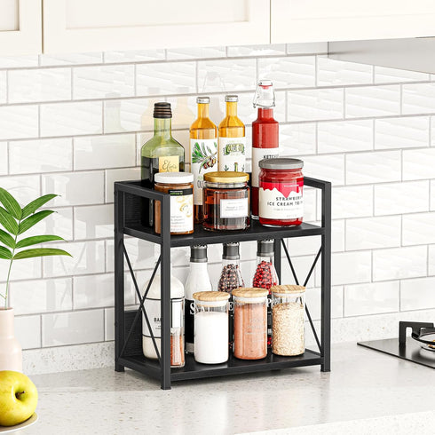 Countertop 2 Counter Giikin Organizer, Tier Coffee Station Organizer for Desktop, Wood Shelf Spice Rack for Kitchen