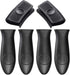 6Pcs Silicone Pot Pan Handle Sleeve, Heat Resistant Covers for Skillets, Pots, Dishwasher Safe (Black)