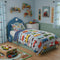 Erosebridal Boys Comforter Set Toddler Size Train Bedding, Colorful Steam Engine Truck
