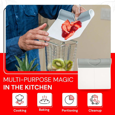 DANDY ScooperDuper - Multi-Purpose Folding Food Mover, Dough Scraper Tool for Cutting Board and Chef’s Knife