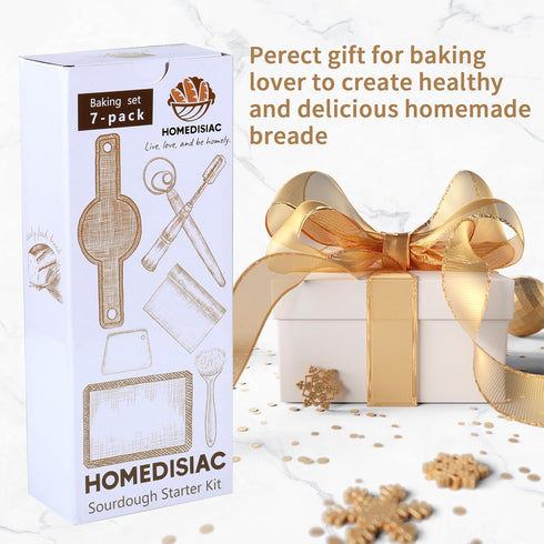 Bread Making Tools Set of 7, Includes Round Baking Mat, Oval Baking Mat, Sourdough Whisk, Bread Lame, Perfect Gift for