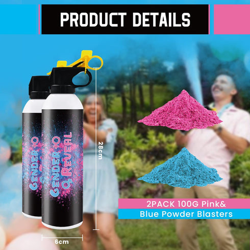 2Pack Gender Reveal Fire Extinguisher Pink or Blue Gender Extinguisher Gender Reveal Smoke Powder for Boy or Girl Baby