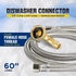 CNCT28760-OM Connector, 60 Inch Dishwasher Supply Line with Swivel Elbow, Connects Dishwasher to Water