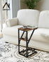 NEFROM ET-D-BR1 C-Shaped End Table, Small Couch Side Table, Sofa TV Tray Table for Living Room, Bedroom, Bedside