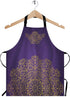 WONDERTIFY Purple Mandala Pattern Apron,Vintage Ornament Ottoman Motifs Revival Swirling Violet Abstract Tribal