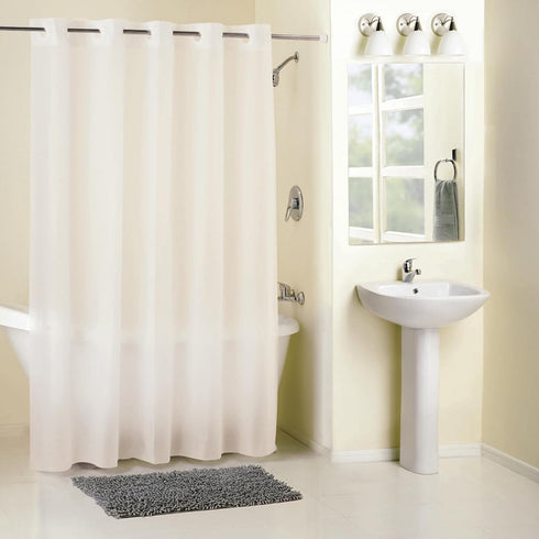 Hookless Full Length 2-in-1 Shower Curtain, 71" x 74", Frost