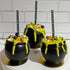 32 PCS Bling Candy Apple Bamboo Sticks, Caramel Apple Wooden Pointed Skewers with Rhinestones Diamond Mesh Wrap, Fruit