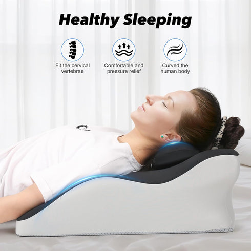 Aduken Reading Pillow for Bed, Adult Memory Foam Ergonomic Back Support Pillow for Sitting up, Prone Pillow Face Down