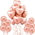 KatchOn Pack of 20 Big Rose Gold Heart Balloons - 18 Inch Rose Gold & Blush Pink Heart Shaped Balloons for Valentines &