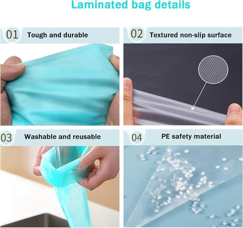 Piping Bags Pastry Bag Set - 100PCS Disposable Cake Decorating Bags with 14 Frosting Tips and 2 Couplers