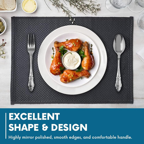 Stainless Steel Dinner Spoons, Table Spoons Flatware Set of 12