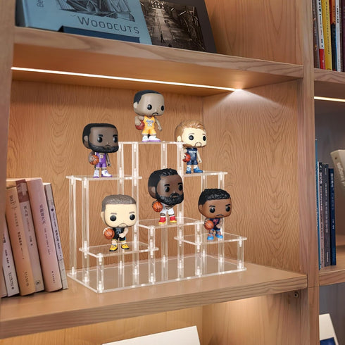 DuvinDD Acrylic Riser Display Stand, 6-Tier Display Riser for Funko POP Figures, Clear Perfume Organizer, Jewelry Risers