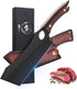 Dream Reach 6.9 Inch Black Meat Cleaver, High Carbon Steel Boning Knife with Sheath Gift Box and Bottle Opener
