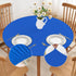 Spandex Blue Round Tablecloth 48 Inch with Elastic Kitchen Dining Stretch Table