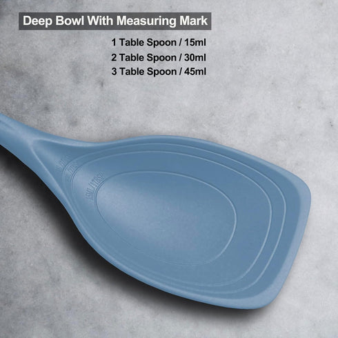 2 Pack Large Silicone Cooking Spoon - Non-Stick Slotted and Solid Spoon Set with Deep Bowl for Mixing
