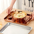 Rainbow Baking Tray, Stainless Steel Flat Food Serving Sheet, Rectangular Decorative Party Kitchen Pan (12.25 x 9.65 x