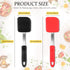 Silicone Cookie Spatula Turner 2 Pack Mini Brownie Spatula Flexible Kitchen Small Silicone Spatulas for Nonstick Cookware Heat Resistant No Scratch Flipper for Egg Pancake (Black, Red) by Yetene