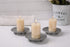 Scwhousi Silver Iron Plate Candle Holder Set, Decorative Iron Pillar Candle Holders for Wax Candles