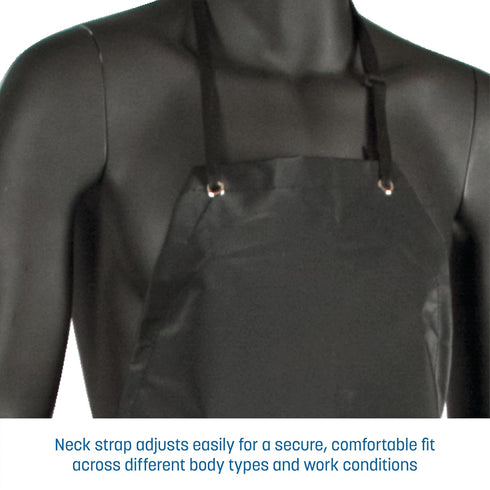 615NBA 43" 29" San Jamar Neo-Flex Bib Apron, Length x Width, Black