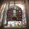 OrchidStudio Library Bookshelf Acrylic Suncatcher Window Hanging Faux Stained Glass Book Lover Gift