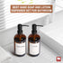 GMISUN Amber Glass Soap Dispenser - 2 Pack Bathroom Hand Soap Dispensers with Stainless Steel Pump, 17 Fl Oz