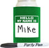 Personalized Can Cooler Hello My Name is Name Tag Set, 6-Pack Can Drink Sleeves and Marker
