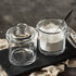 Vencer Clear Glass Sugar Bowl with Lid and Stainless Steel Spoon, 6.3 Ounces (180 ML) Sugar Dispenser