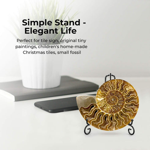 TR-LIFE 4 Inch Plate Stands for Display - 2 Pack Metal Easel Stand for Picture Frame, Decorative Plates