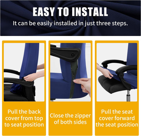 smiry Stretch Computer Office Chair Covers, Soft Fit Universal Desk Slipcovers, Removable Washable Anti-Dust Protector