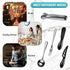 Charcuterie Board Accessories 18 Pieces - Cheese Spreader Knife Set, Mini Serving Tongs, Spoons, Forks (Black)