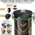 Tea,Flour,Cereal,Sugar,22OZ,Copper Veken Coffee Canister with Window,Airtight Stainless Steel Kitchen Food Storage