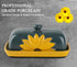 Butter Dish with Lid, Ceramic Sunflower Butter Keeper for Countertop, Large Covered Butter Tray, Farmhouse Butter Dish