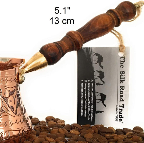 Replacement Wooden Handle for Copper Coffee Pot, Teapots, and Multi-Purpose Mini Wooden Spoon, 3 Handles