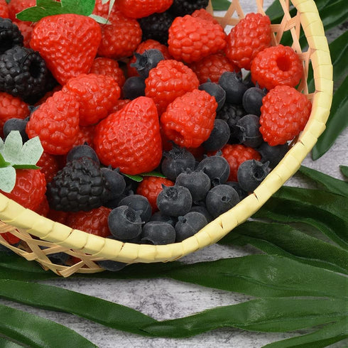 50Pcs Artificial Blueberry, Fake Blueberry Lifelike Blueberries Simulation Blue Berries Fake Fruit for DIY Craft Home