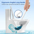 HAMITOR Toilet Bowl Brush Holder Set, 2 Pack Deep Cleaning Silicone Toilet Scrubber with Curved Bristle