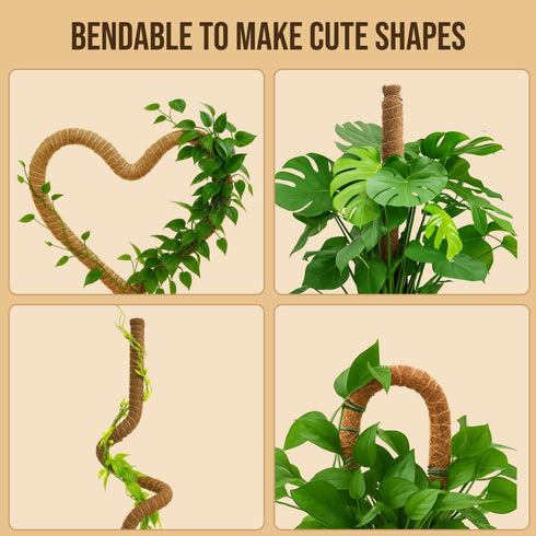 Craft911 2 Pack 28 Moss Pole Monstera Plant Support Bendable Moss Pole Monstera Plant Support, Plant Stakes for Indoor