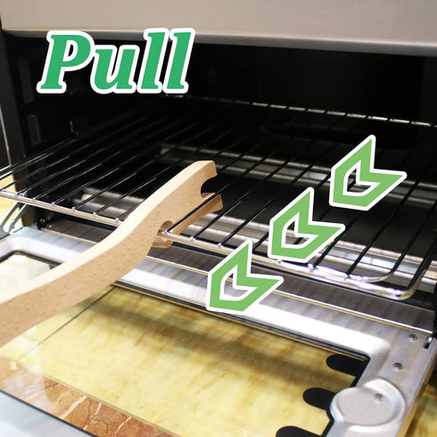 Wooden Oven Rack Push Pull Stick for Oven, Toaster Oven, Air Fryer, Baking Kitchen Appliances (14 Inch)