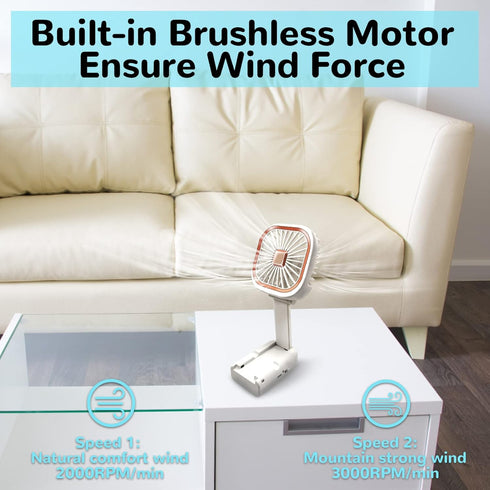 Handheld Mini Fan, 3 IN 1 Small Portable USB Rechargeable Folding Fan with Strong Airflow, Multi-Functional (4 Colors)