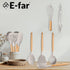 E-far Silicone Cooking Utensils Set, 10-Piece Heat Resistant Kitchen Tools with Wooden Handle