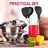 3 Pieces Silicone Stainless Steel Turner Spatula Set, Flexible Wok Spatula, Slotted Spoon for Nonstick Cooking