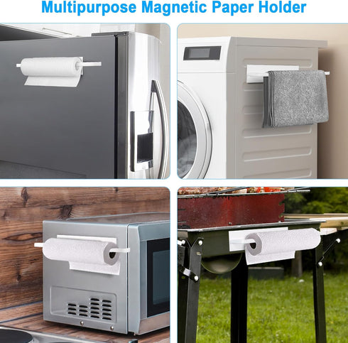 Magnetic Paper Towel Holder for Fridge, Toilet Paper Roll Holder Magnetic Paper Towel Rack Wall Mount Fridge Organizer