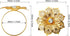 KPOSIYA Set of 20 Napkin Rings, Metal Gold Hollow Out Flower Holder for Wedding Party Holiday Banquet