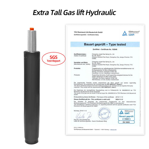 Adjustable Gas Lift Cylinder Tube for Office Chair Stool Replacement Parts, 14" to 22" Long, Heavy Duty, Black