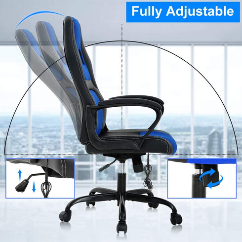 Dkeli Gaming Chair Computer Chair Office Chair Ergonomic High Back Massage PC Desk Chair with Lumbar Support & Padded