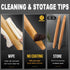 WALFOS French Rolling Pin and Silicone Baking Mat Set - Non-Stick Beech Wood Rolling Pin 15.7 Inch for Baking
