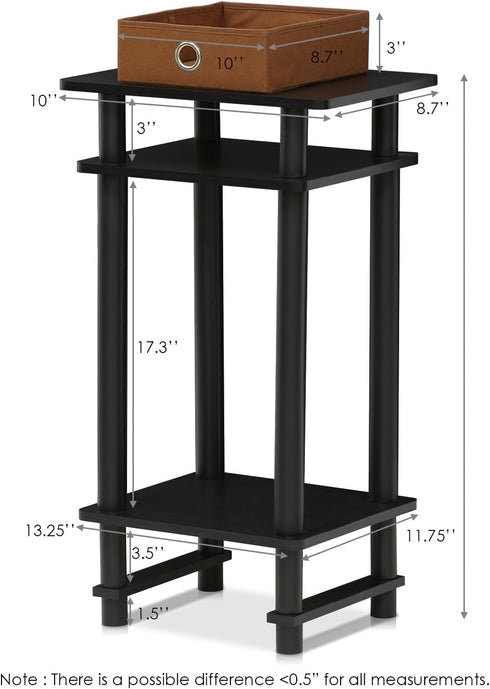 Furinno 17017 Turn-N-Tube End Table - 1-Pack, Espresso Color