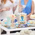 144 5.5 oz, Set 144 500 Blue Mini Baby Bottles for Baby Shower Favors - Plastic, Vented, Standard Bottle,