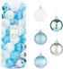 Every Day is Christmas Ornaments - Shatterproof Christmas Tree Ornament Set, 50 Count (2.24"/57mm, Blue Silver)