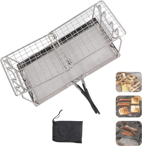 Camping Toaster, Foldable Portable Durable Stovetop Toaster, Convenient for Picnic